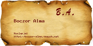Boczor Alma névjegykártya